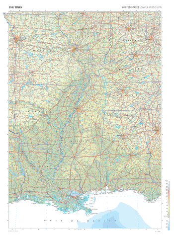 The Times Map of Lower Mississippi (United States)