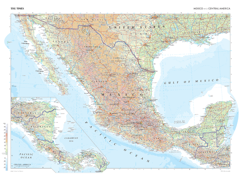 The Times Map of Mexico and Central America