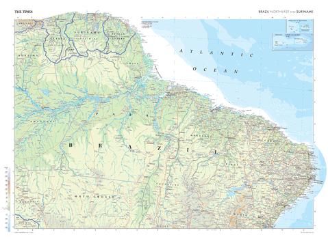 The Times Map of Brazil (Northeast) and Suriname
