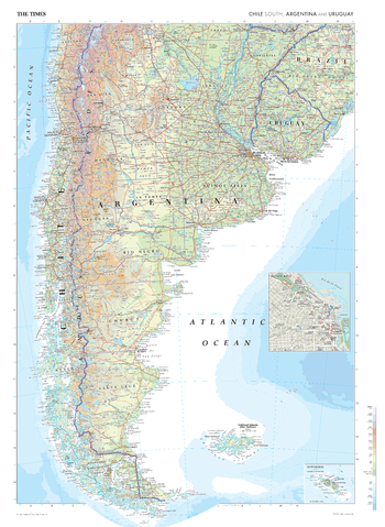 The Times Map of Chile (South), Argentina and Uruguay