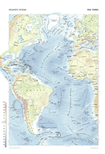 The Times Map of the Atlantic Ocean