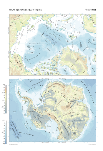 The Times Map of the Polar Regions (Beneath the Ice)
