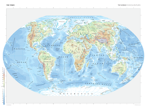 The Times Map of the World (Physical Features) - Compact