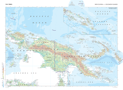 The Times Map of New Guinea and Solomon Islands - Compact