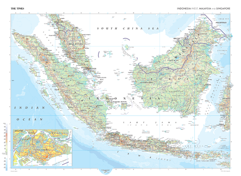 The Times Map of Indonesia (West), Malaysia and Singapore - Compact
