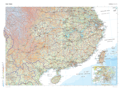 The Times Map of China (South) - Compact