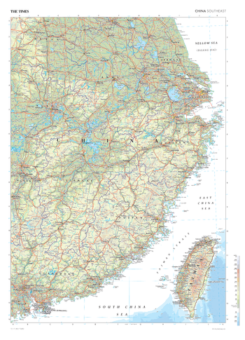 The Times Map of China (Southeast) - Compact