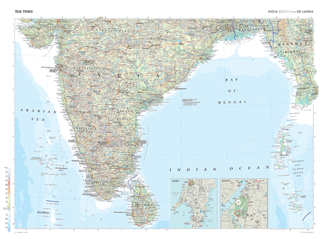 The Times Map of India (South) and Sri Lanka - Compact