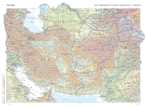 The Times Map of Iran, Turkmenistan, Tajikistan, Afghanistan and Pakistan - Compact