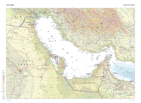 The Times Map of the Gulf States - Compact
