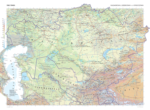 The Times Map of Kazakhstan, Uzbekistan and Kyrgyzstan - Compact