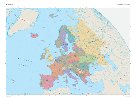 The Times Map of Europe (Political Features) - Compact
