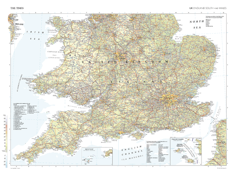 The Times Map of the United Kingdom: England (South) and Wales - Compact