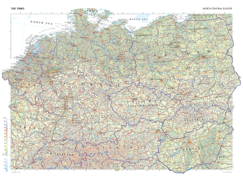 The Times Map of North Central Europe - Compact