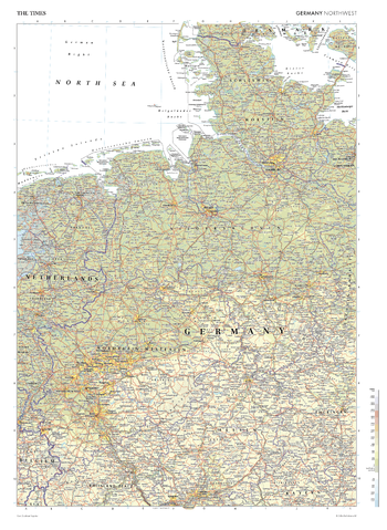 The Times Map of Germany (Northwest) - Compact