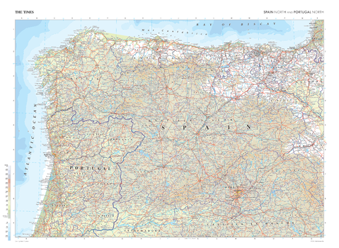 The Times Map of Spain (North) and Portugal (North) - Compact