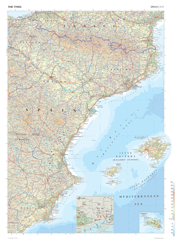 The Times Map of Spain (East) - Compact
