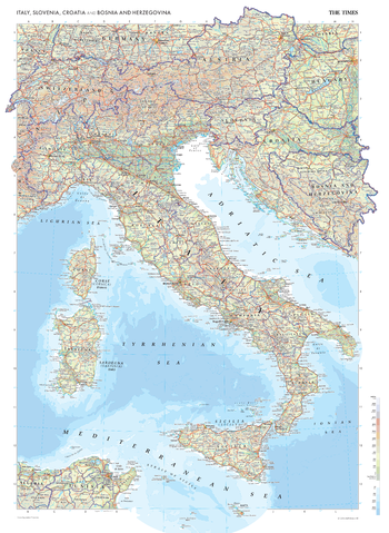 The Times Map of Italy, Slovenia, Croatia and Bosnia and Herzegovina - Compact