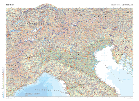 The Times Map of Italy (North) and Switzerland - Compact