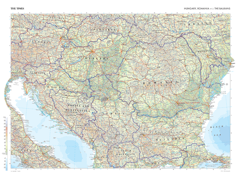 The Times Map of Hungary, Romania and The Balkans - Compact