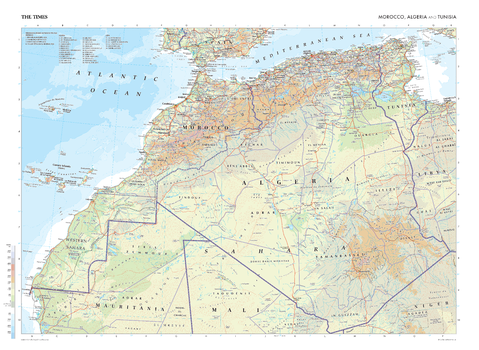 The Times Map of Morocco, Algeria and Tunisia - Compact