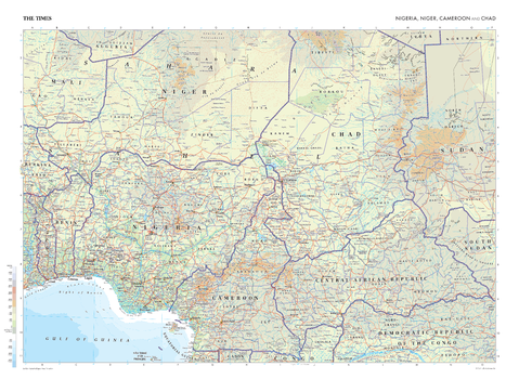 The Times Map of Nigeria, Niger, Cameroon and Chad - Compact