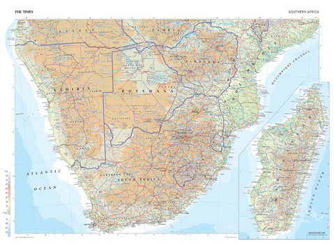 The Times Map of Africa (Southern) - Compact