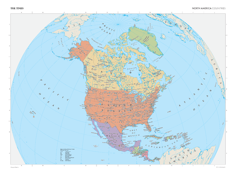 The Times Map of North America (Political Features) - Compact