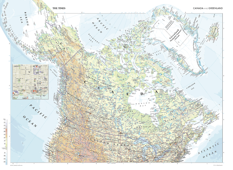 The Times Map of Canada and Greenland - Compact