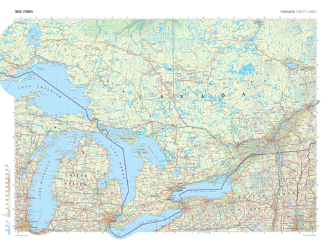 The Times Map of the Great Lakes (Canada) - Compact