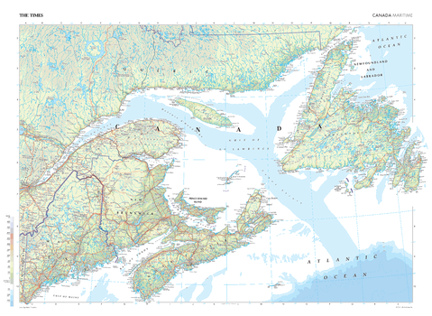 The Times Map of the Maritimes (Canada) - Compact