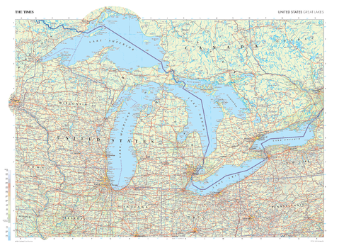 The Times Map of the Great Lakes (United States) - Compact
