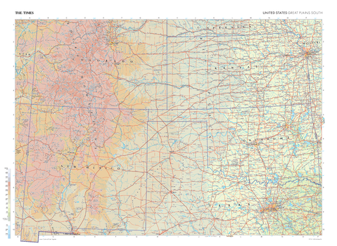 The Times Map of the Great Plains South (United States) - Compact