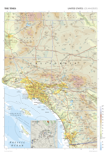 The Times Map of Los Angeles (United States) - Compact