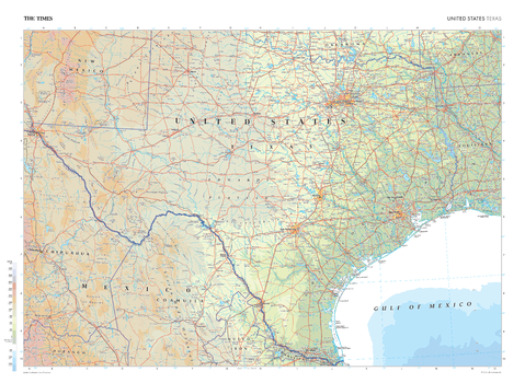 The Times Map of Texas (United States) - Compact