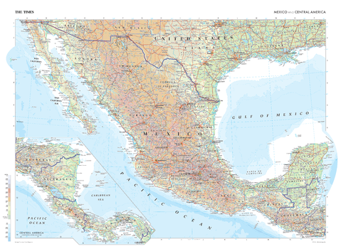 The Times Map of Mexico and Central America - Compact