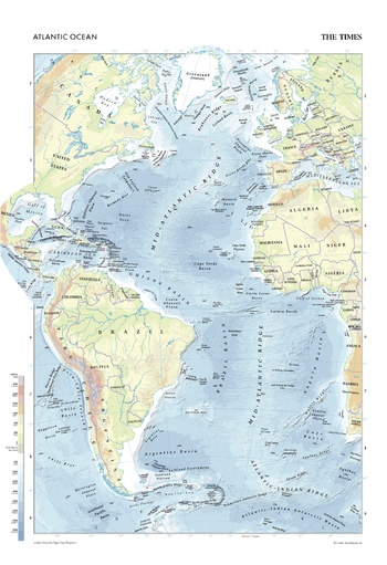The Times Map of the Atlantic Ocean - Compact