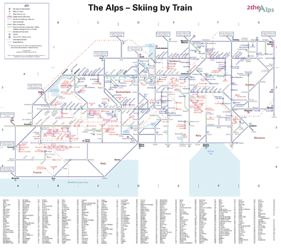 The Alps - Skiing by Train with Index