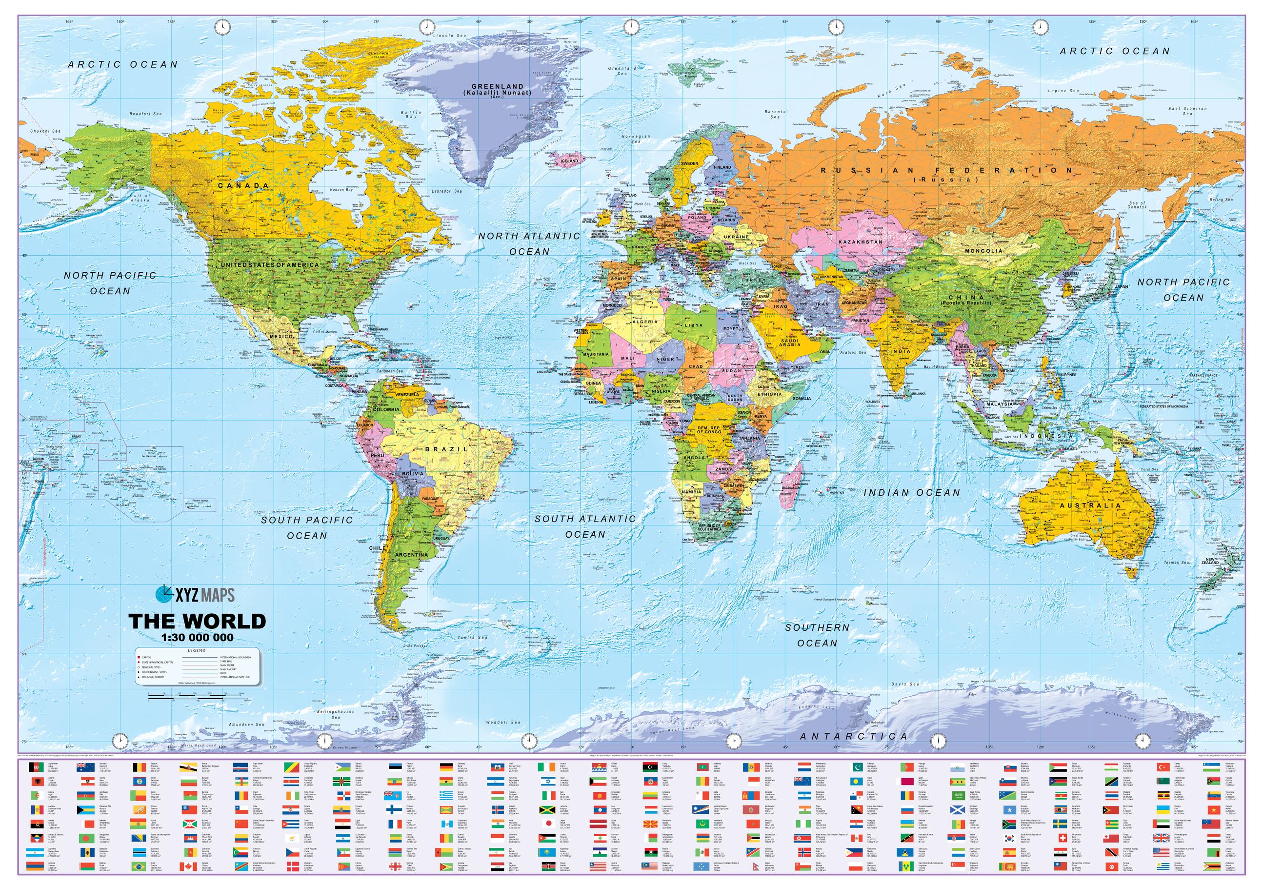 Scottish Large World Political Wall Map   9781909261792 Large