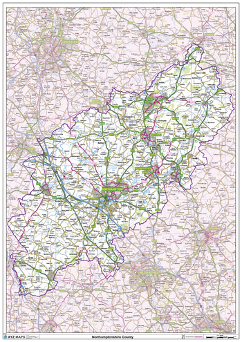 Northamptonshire County Map