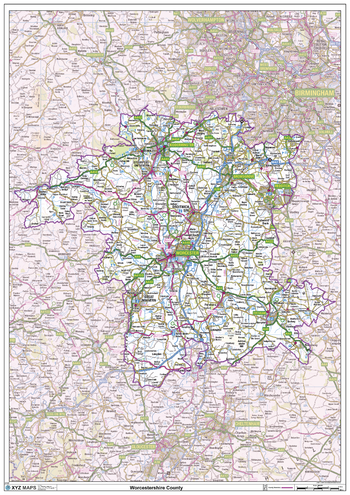 Worcestershire County Map