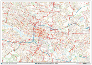 Glasgow City Centre Postcode Sectors Wall Map (C5)