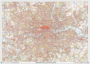 Greater London Postcode Postcode Sector Wall Map (C7)