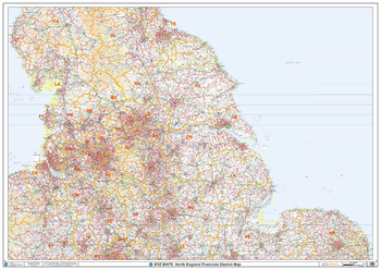 North England Postcode District Wall Map (D4)