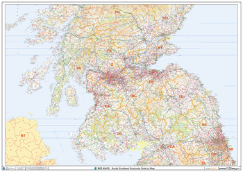 South Scotland Postcode District Wall Map (D5)