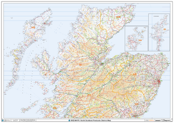North Scotland Postcode District Wall Map (D6)