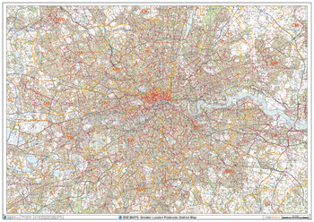 Greater London Postcode District Wall Map (D7)