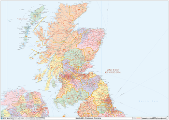 Scotland Postcode District Wall Map (D10)