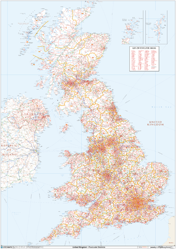 UK White Background Postcode District Wall (D11)