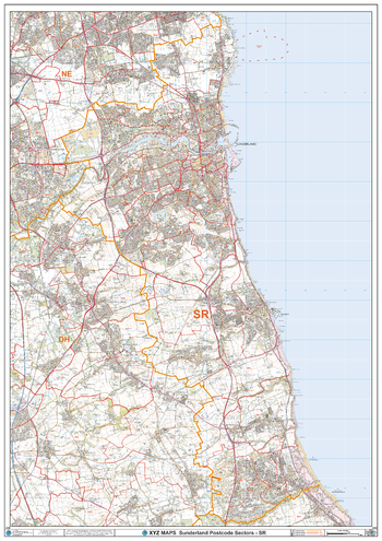 Sunderland - SR - Postcode Wall Map